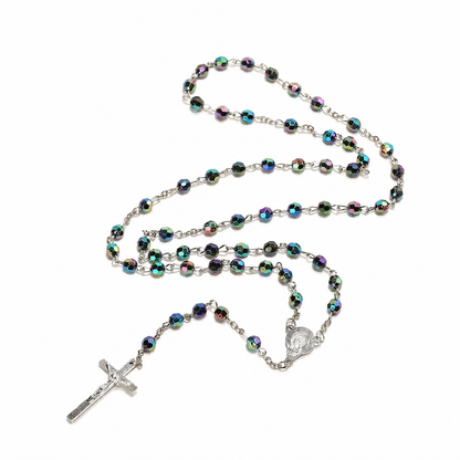Collar Rosario Idrix Sacro Studio en Cristal y Acero Inoxidable