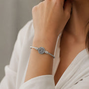 Bracelete dourado com medalha de dupla face