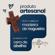 Cruz de Bolso Artesanal em Madeira