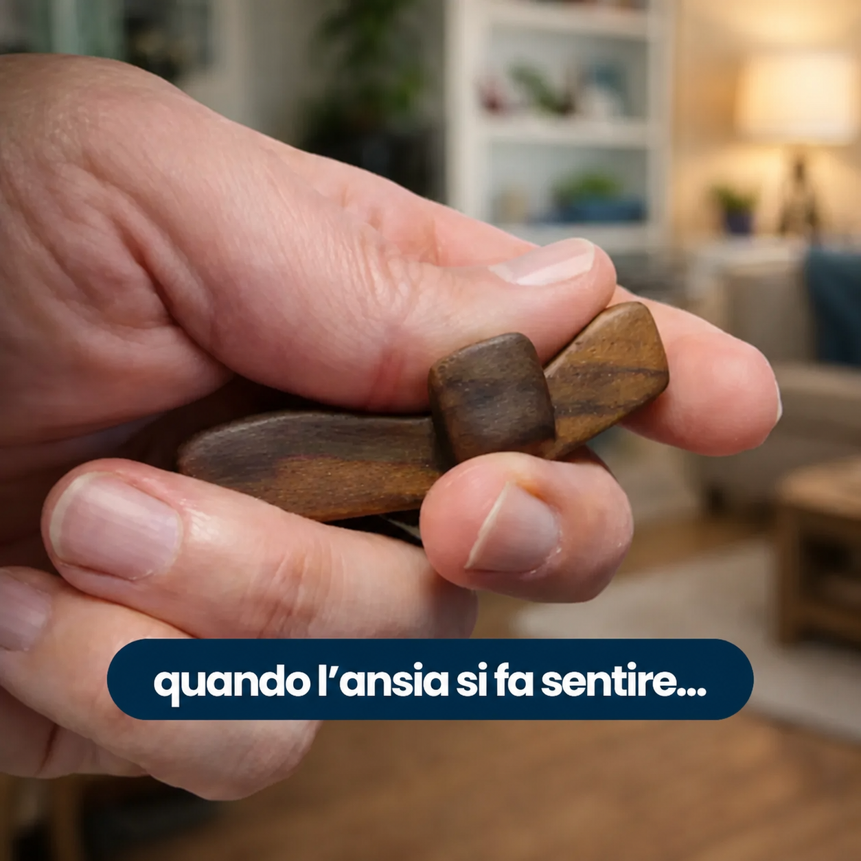 Croce tascabile artigianale in legno